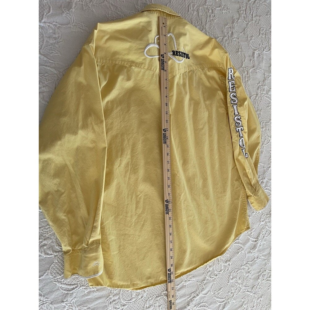 Resistol Rodeo Gear Western Shirt Embroidered Yellow LS Hong Kong Mens Large - Picture 11 of 15